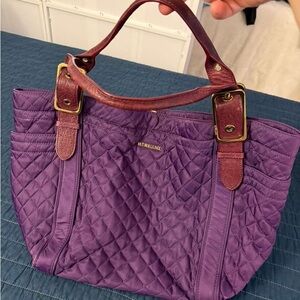MZ Wallace Quilted Tote in Rich Purple